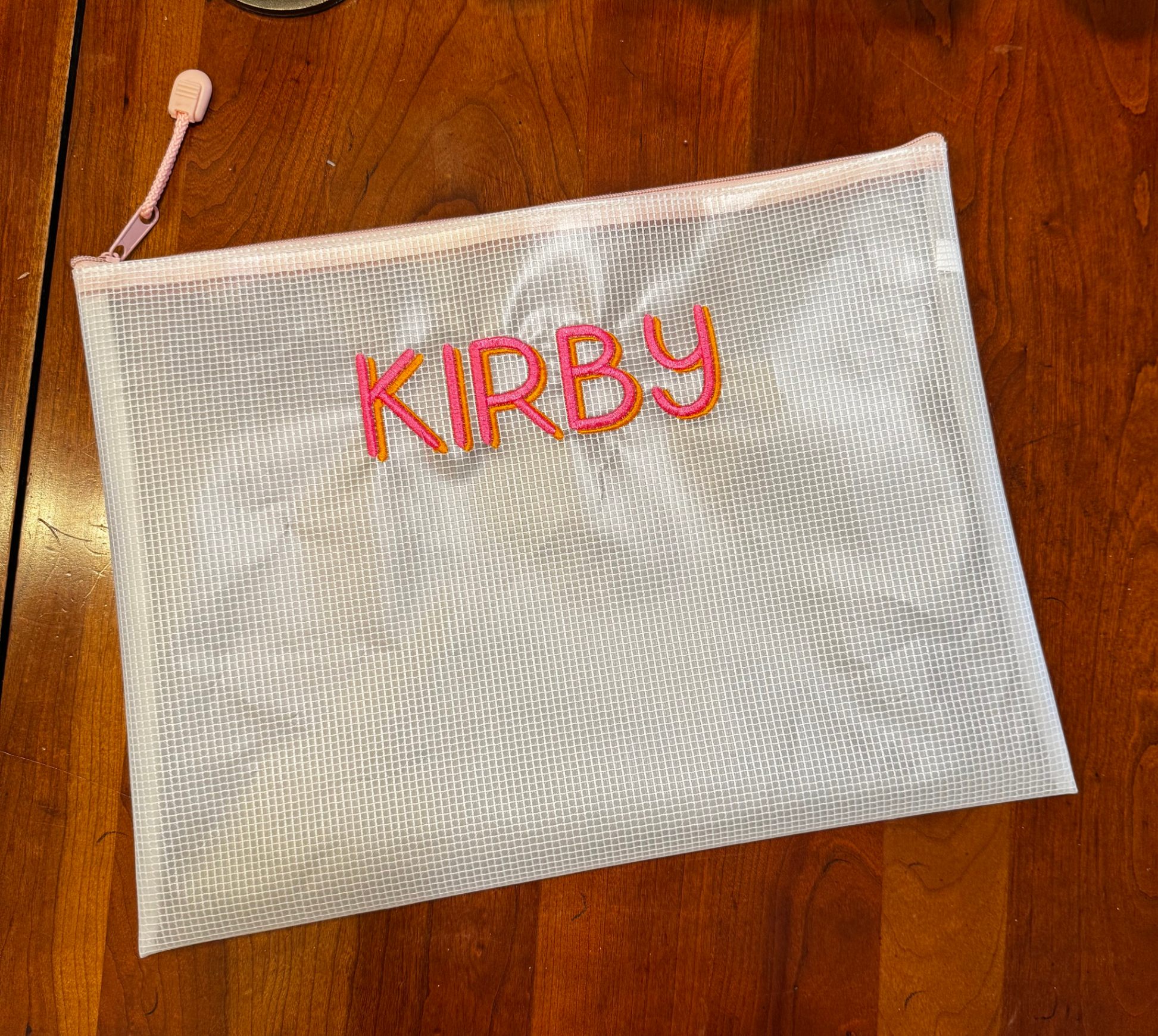 Embroidered Clear Pouch